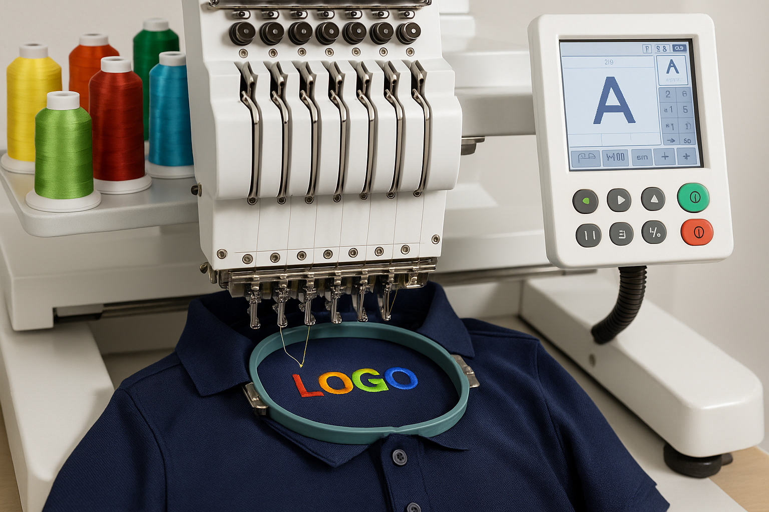 embroidery machine polo shirt